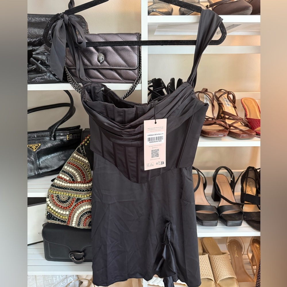 NWT Oh Polly Black Dress with Strappy Details